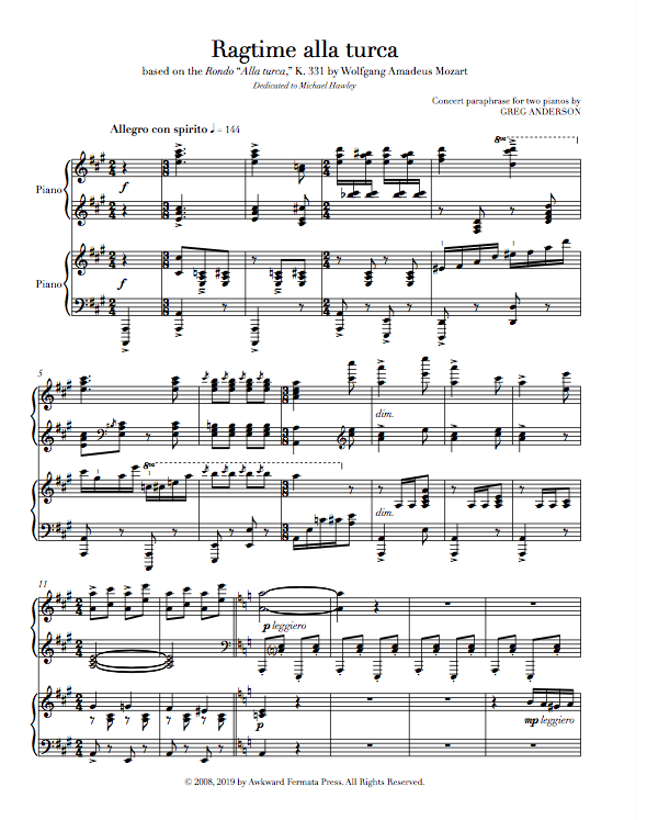 scarica opera musicale rondo turca mozart
